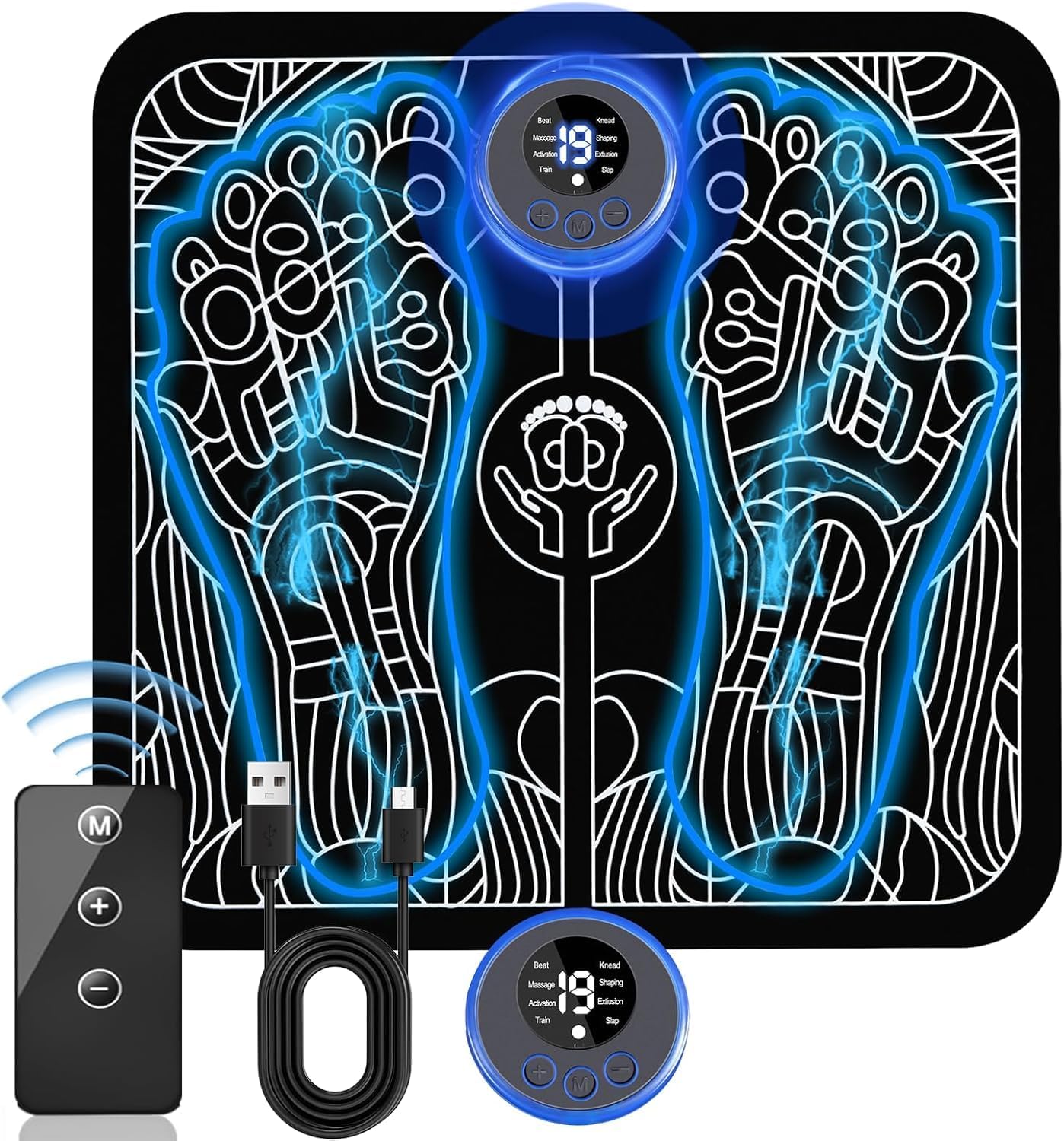 PLENOFoot Massager for Neuropathy Pain Relief: for Feet Masajeador de pies, Foot Massager for Circulation and Pain Relief - 3 in 1 Leg Massager for Home or Office Use