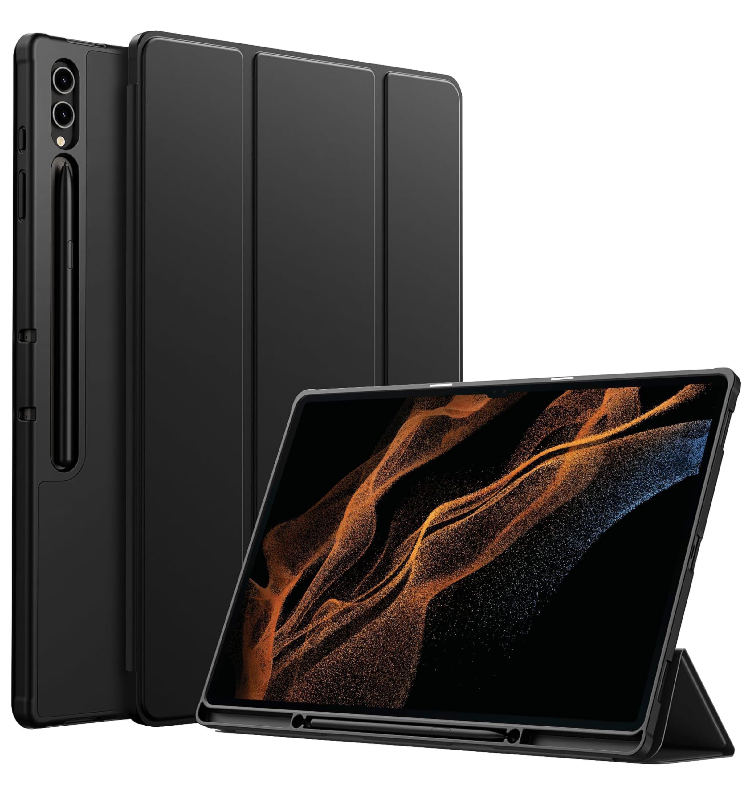 TGK Trifold Flip Cover for Samsung Galaxy Tab S8 Ultra 14.6 inch Case Black Smart Flexible with Pencil Holder (B0D77G9T59) Amazon Price History, Amazon Price Tracker