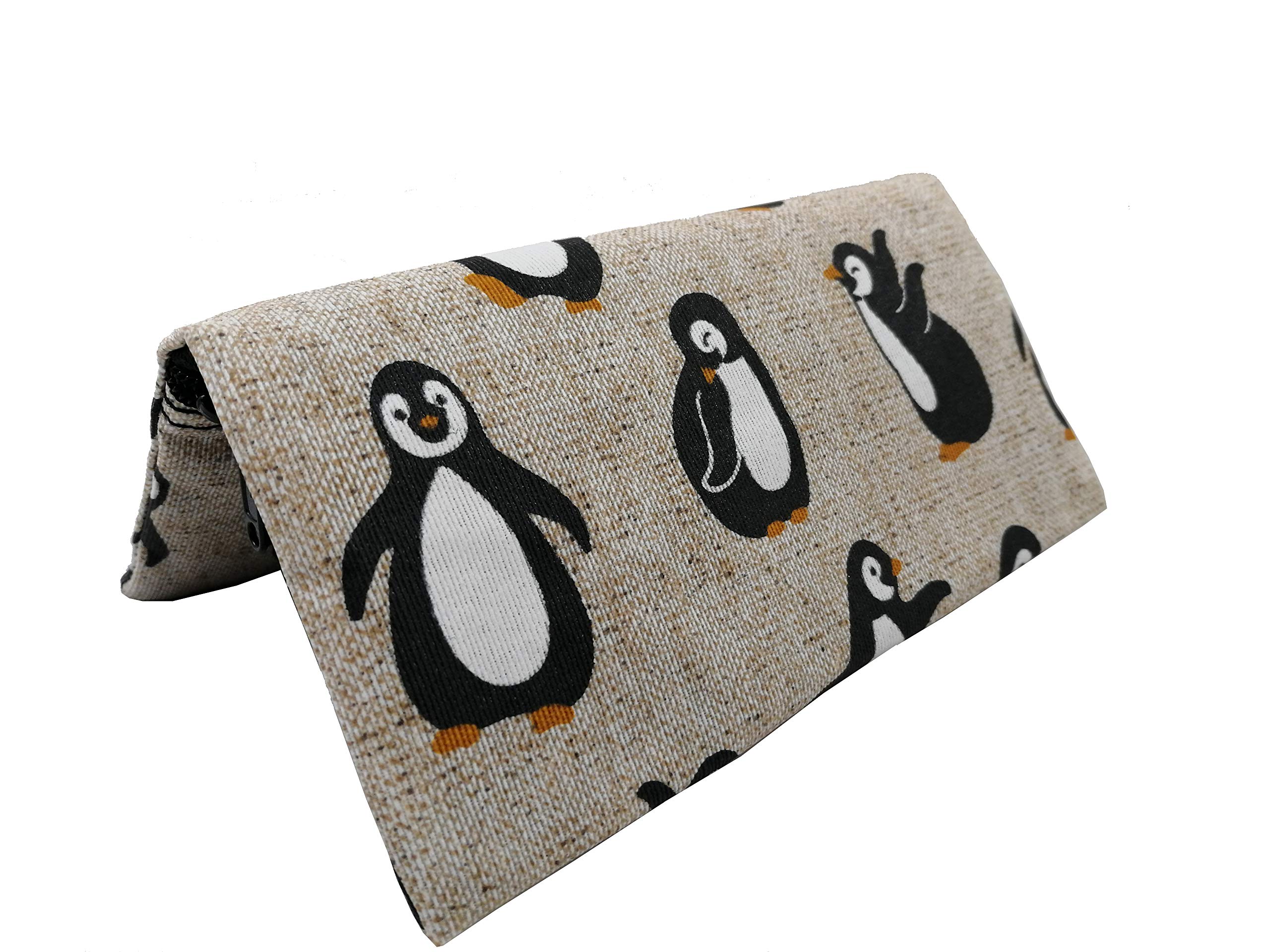 Plan B Zigarettenetuis Tabak Rollen Yolo Pinguine, 16 x 8,5 cm, 50 g, mit Eva-Gummi Tasche, Beige mit Aufdruck