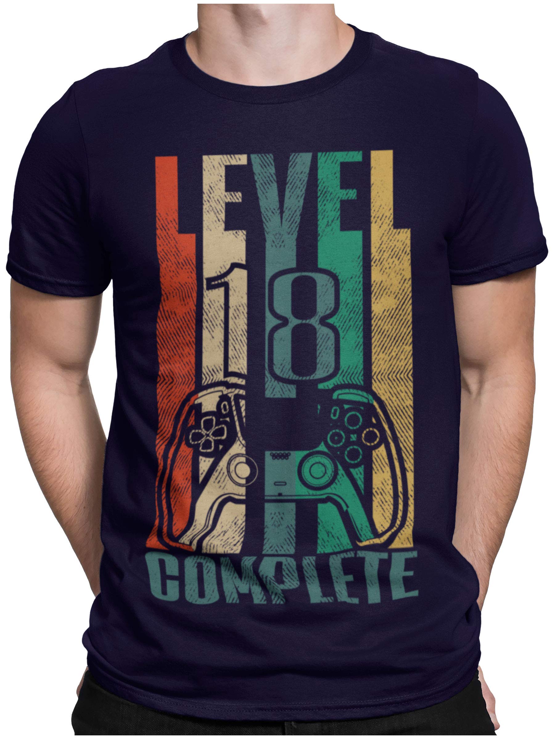 STAMPATEK Maglietta 18 Anni Compleanno T-Shirt Uomo Regalo per Festa a Sorpresa Idea Regalo Maglia Divertente con Scritta Level Complete STAMPATEK Maglietta 18 Anni Compleanno T-Shirt Uomo Regalo per Festa a Sorpresa Idea Regalo Maglia Divertente con Scritta Level Complete