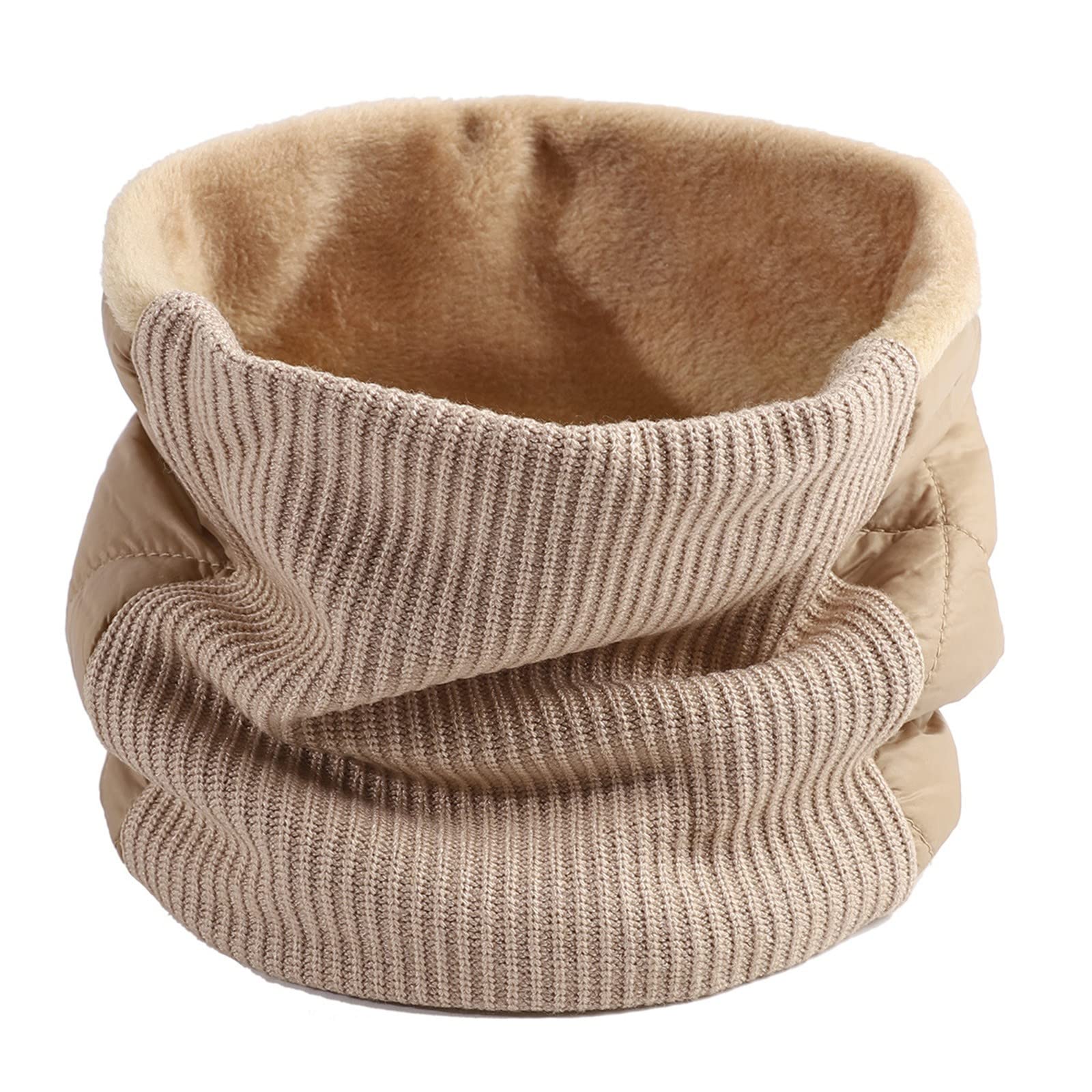 Bufanda de Lana de Invierno para el Cuello, Bufanda cálida para Hombres y Mujeres, Bufanda para el Cuello de Ganchillo(Khaki-One Size)