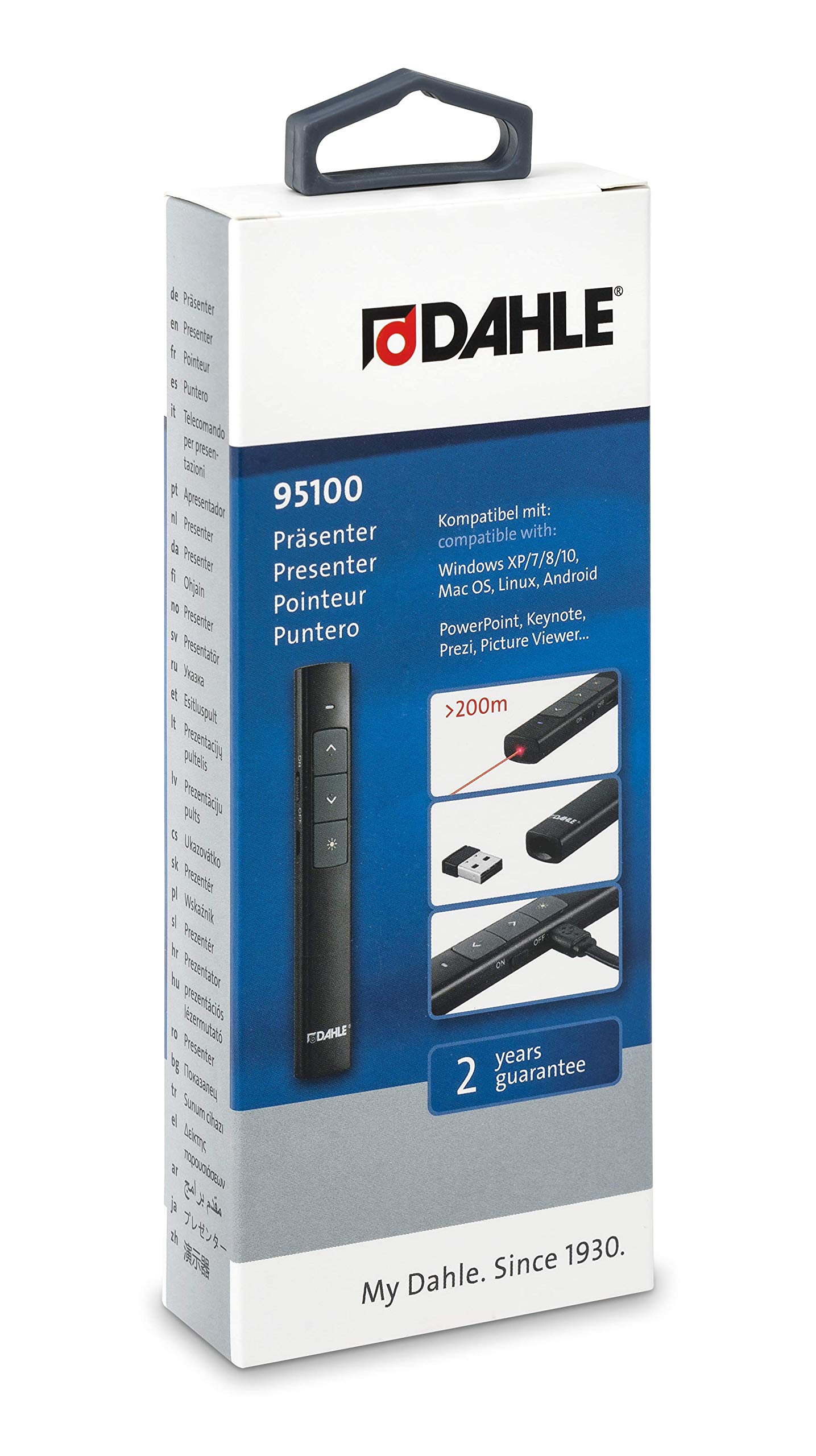 Dahle Presenter 95100, kabelloser Laserpointer inkl. Fernbedienung zur Steuerung von Anwendungen (z.B. Powerpoint)
