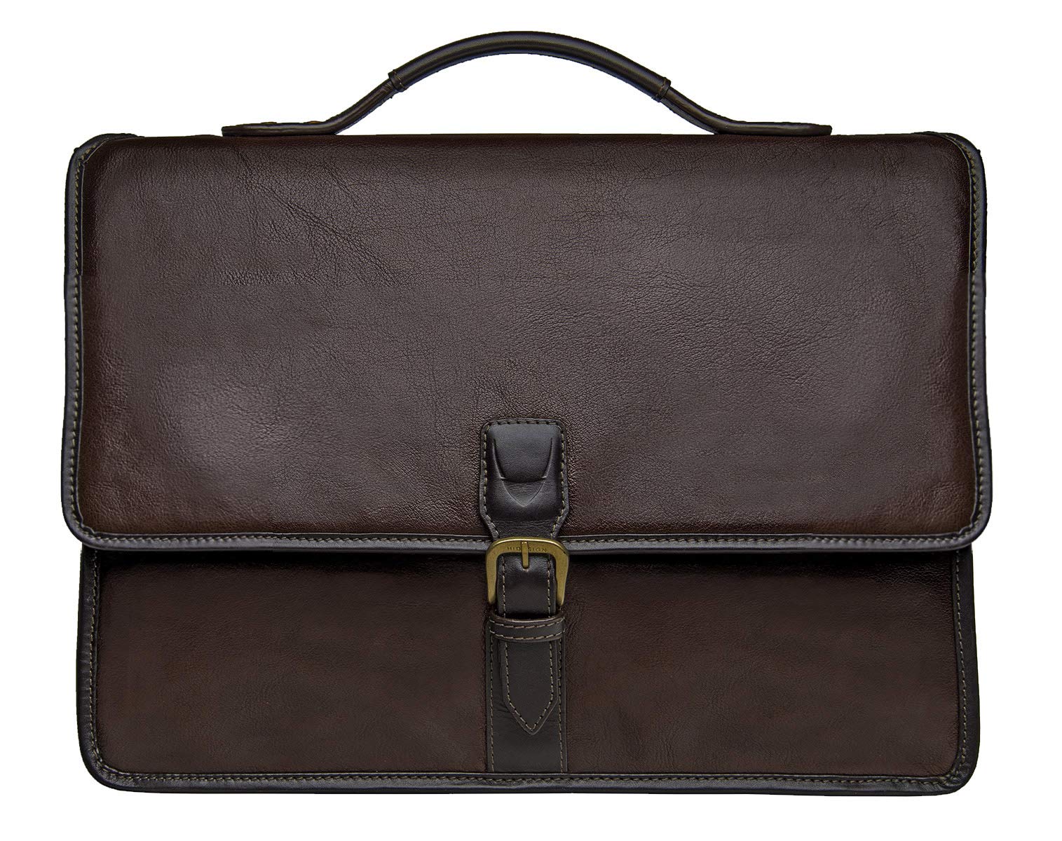 HIDESIGN Harrison Buffalo Leather 15 Inch Laptop Briefcase/Work Bag/Office Bag/Laptop Bag with Rich 