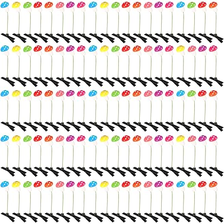 100 Pieces Kawaii Mushroom Hair Clips