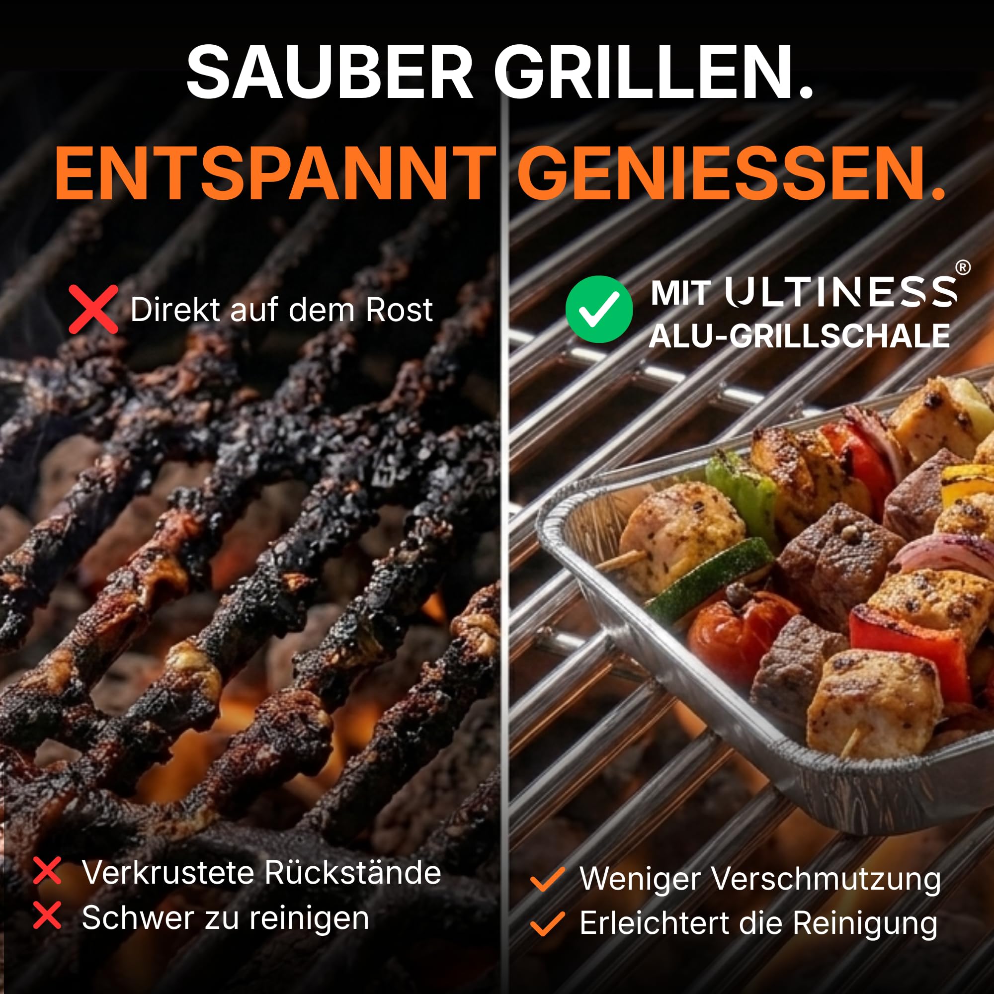 Einweg-Grillschalen aus Aluminium 34 x 22,5 x 3 cm mit, 50 Stück | Lüftungsschlitzen, Hitzebeständige Alu Grillschalen groß, BBQ Grillpfanne für Grill & Backofen, Aluschalen, Grilltassen, Tray