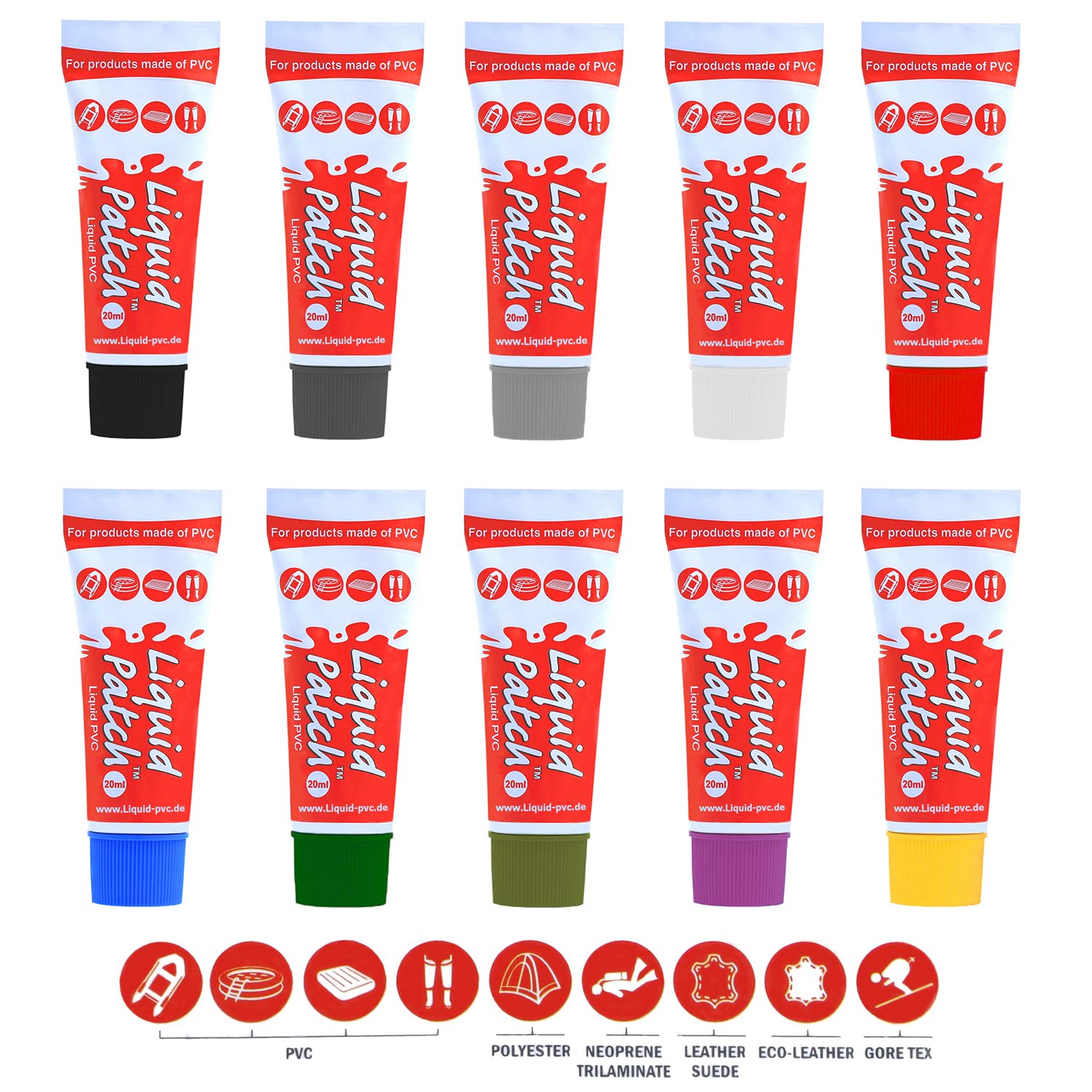 Liquid Patch - Kit di riparazione per gommoni, adesivo per gommoni, grigio scuro