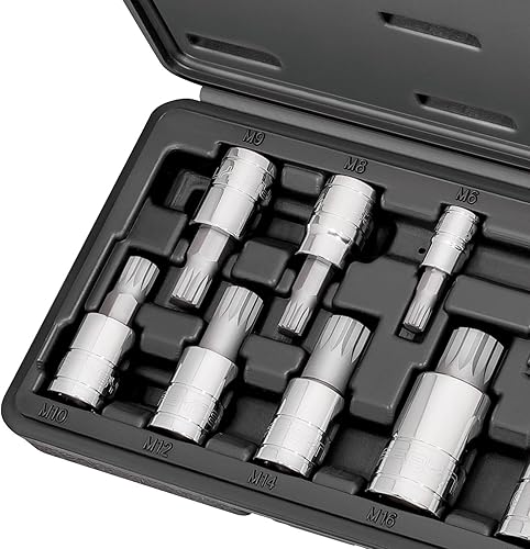 Miniatura 5 de CARBYNE Juego de 10 piezas XZN Triple Square Spline Bit Set, 12 puntos, puntas de acero S2 | Métrico 0.157 in - 0.709 in / M4 a M18 • De una empresa