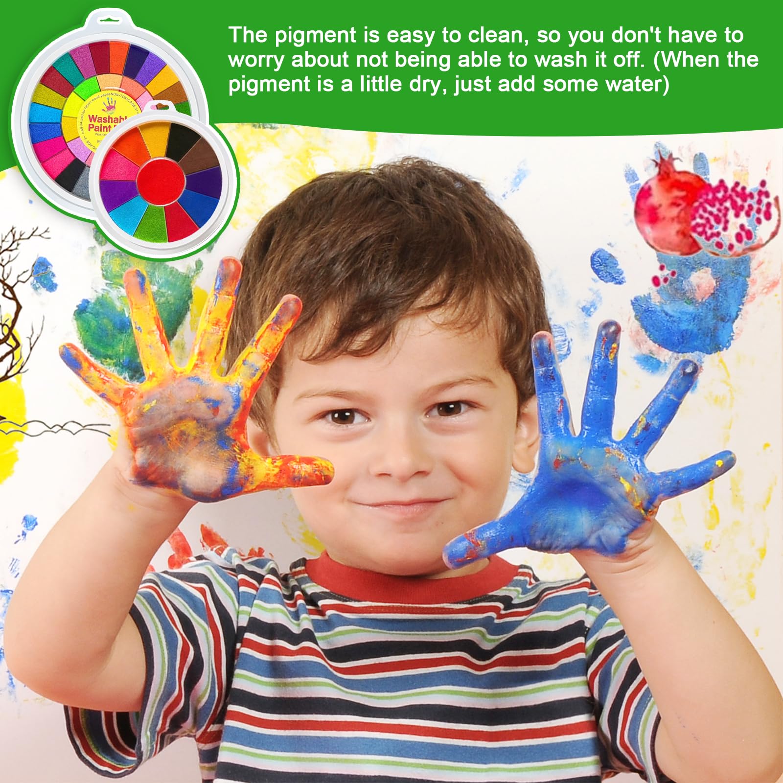 Fingermalset Für Kinder – 12 Farben, Mit Buch, Waschbar & Ungiftig