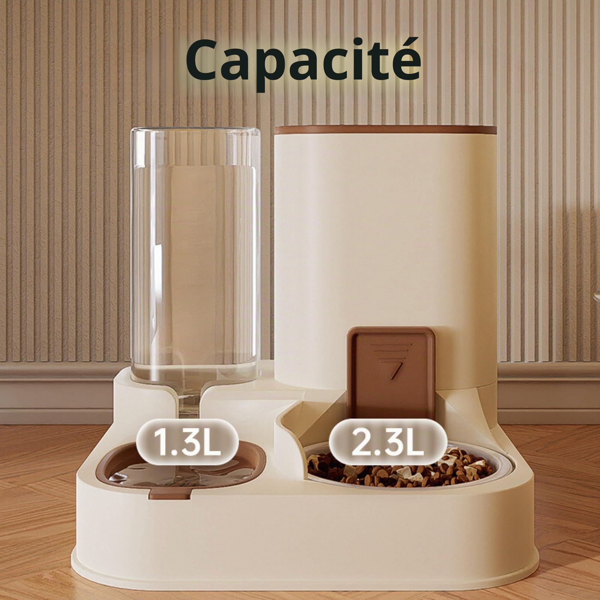 Mangeoire et Abreuvoir 2 en 1 pour Chats et Chiens - Distributeur Automatique de Nourriture et d'Eau