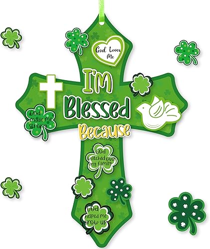 Miniatura 8 de Haooryx Kit de manualidades de cruz de Pascua He is Risen, paquete de 28 adornos colgantes de cruz de resurrección de Jesús, manualidades