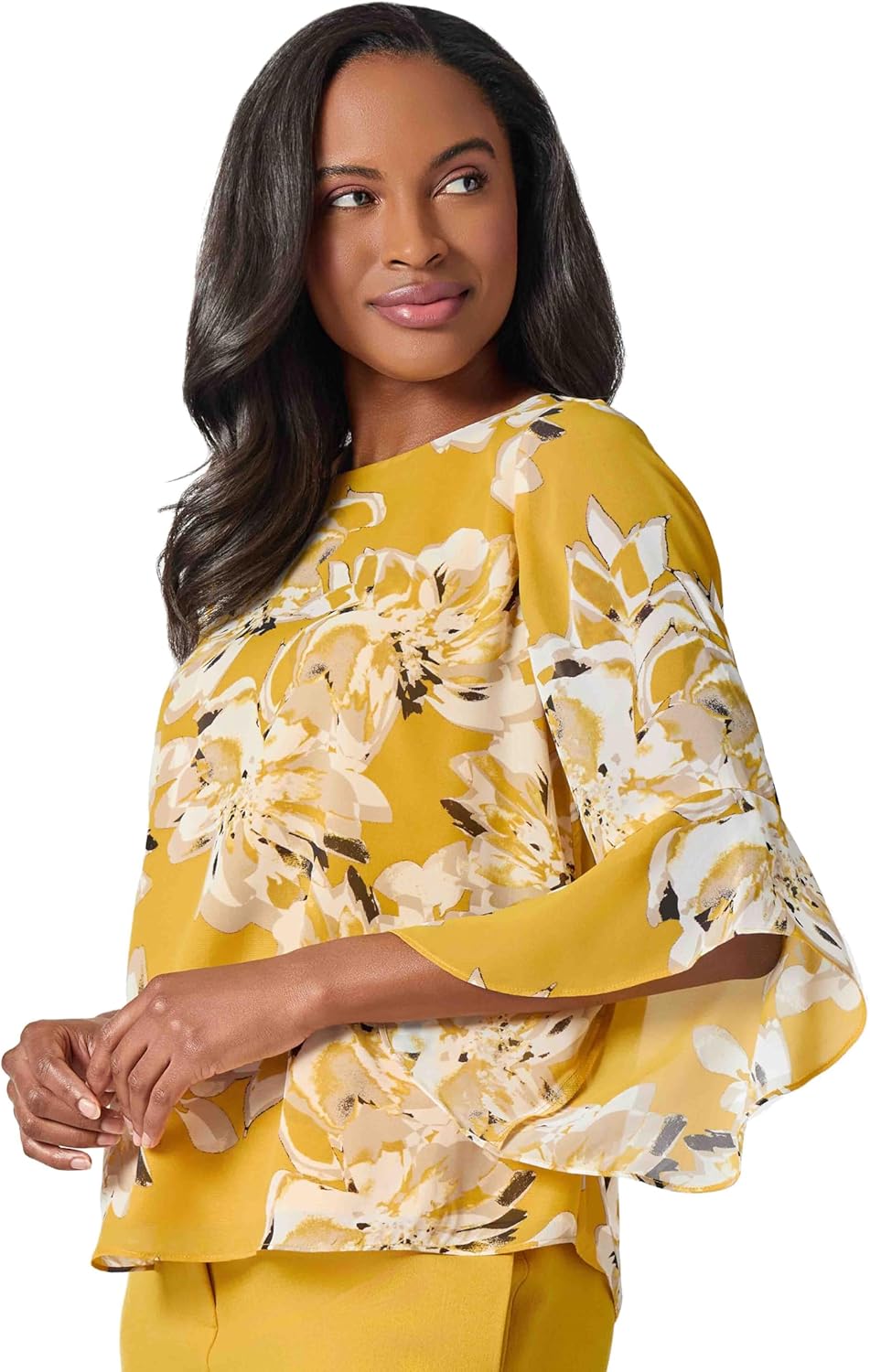 Kasper Women's Ruffle Sleeve Blouse