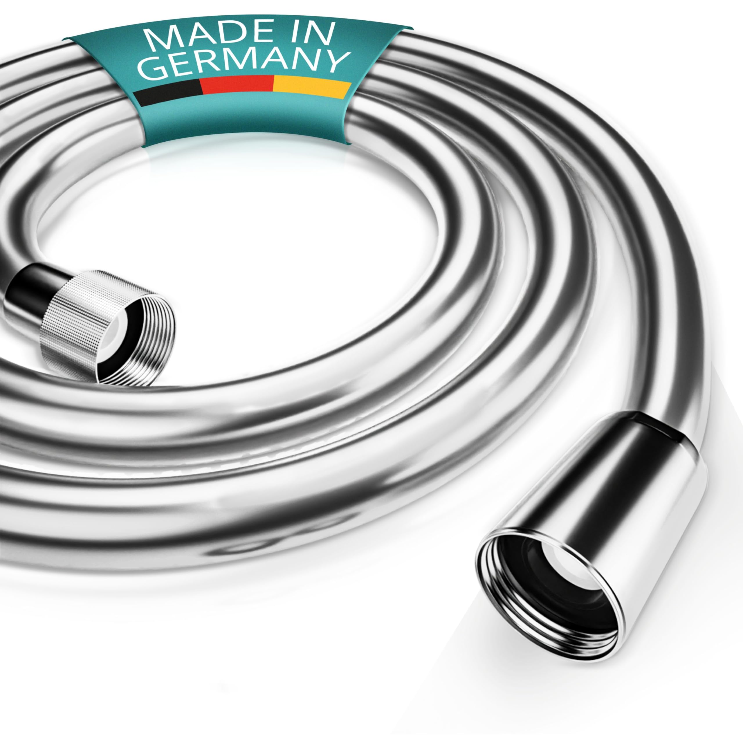 Tubo Doccia TATAY Dual Flex 2 M In Acciaio Inox 301, Resistente A 50 Kg Di Pressione, Attacco Universale G 1/2