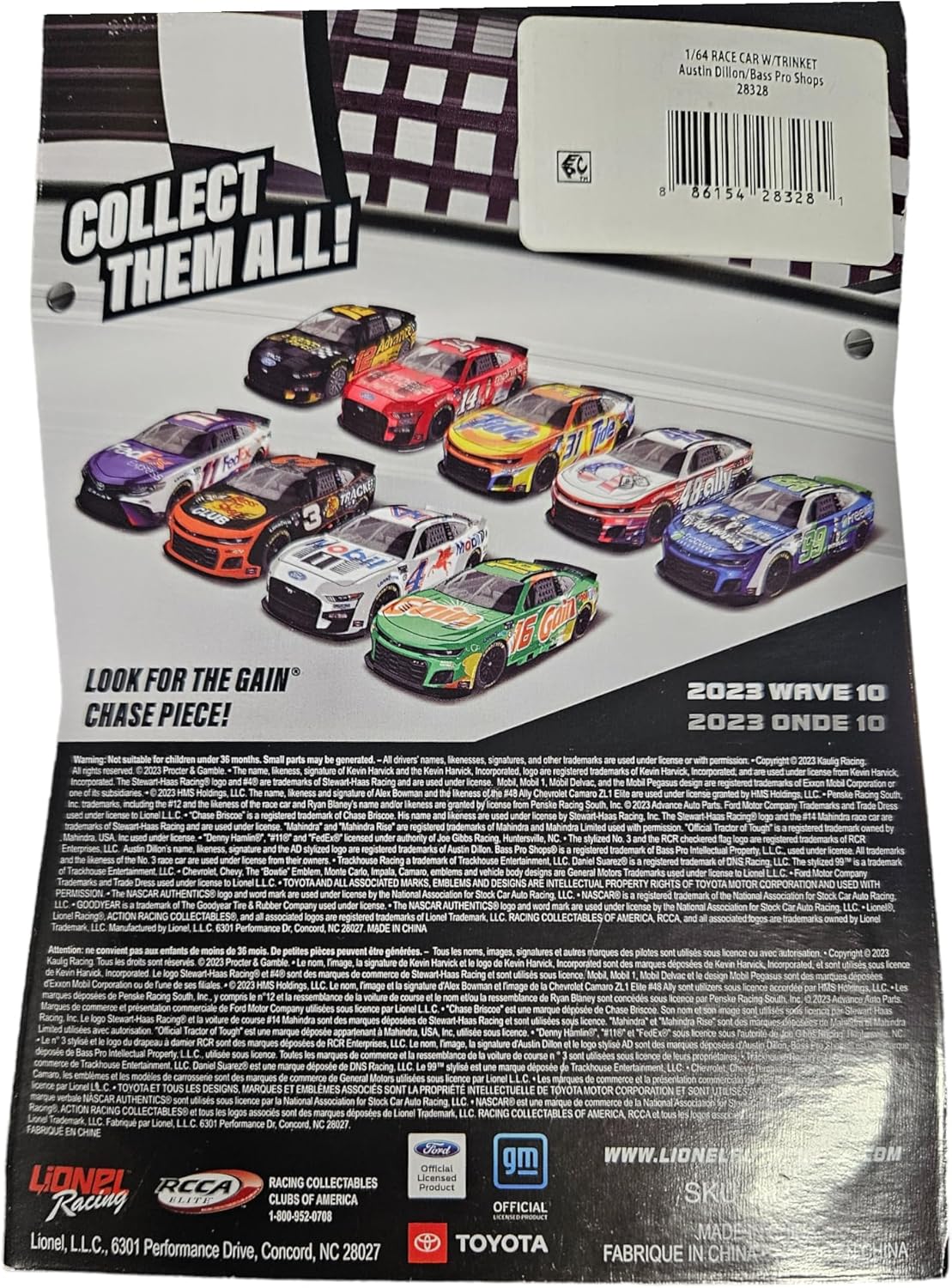 Lionel Racing 2023 NASCAR Authentics Alex Bowman Wave 10 Diecast Car, 1:64 Scale, Small