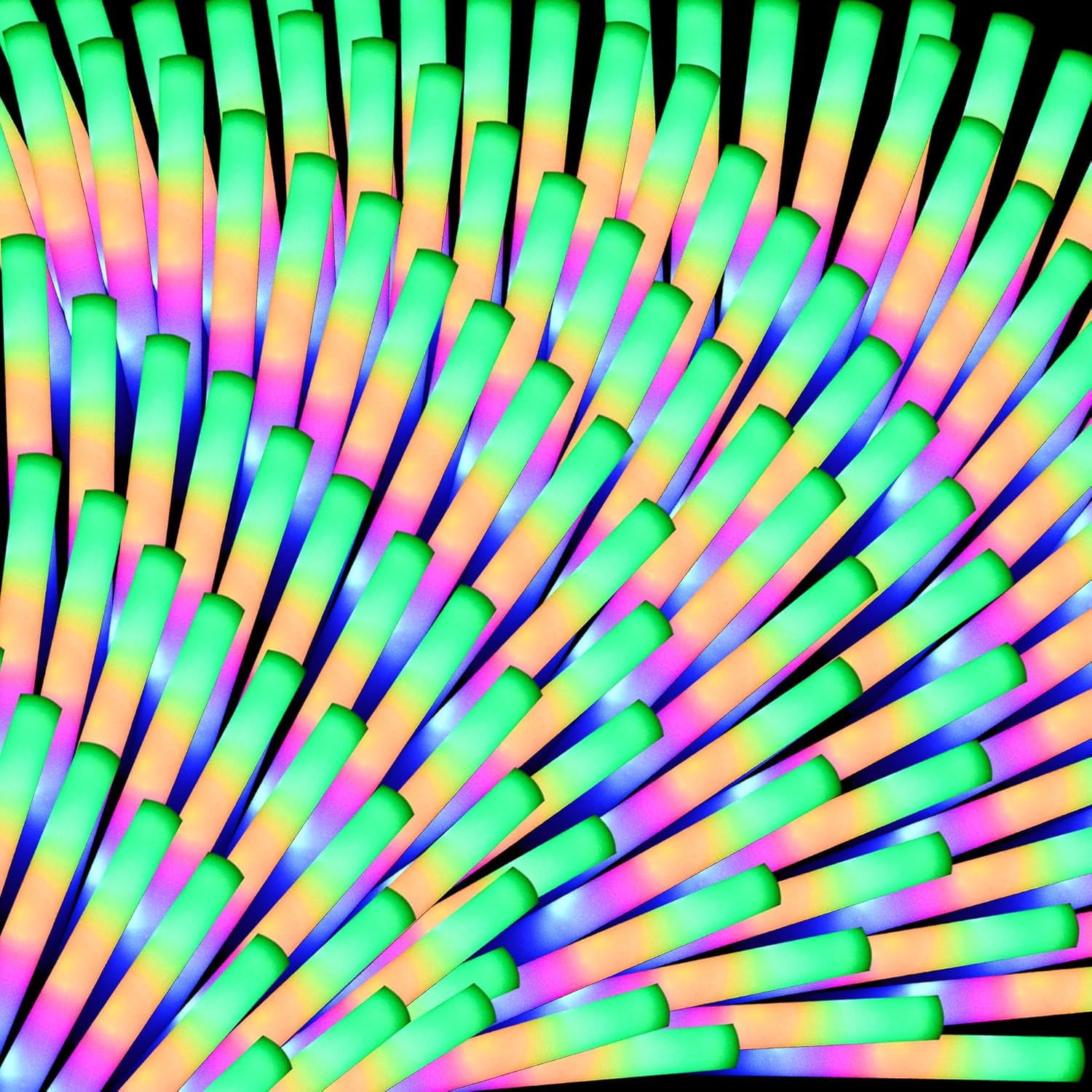 204 PCS Foam Glow Sticks Bulk With 3 Modes Colorful Flashing,Foam Light up Sticks,Glow Sticks for Wedding,Glow in Dark Party Supplies for Wedding,Halloween,July,Concert,New Year, 4th of Raves