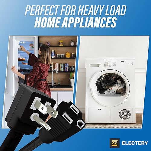 Miniatura 7 de Cable de extensión de aire acondicionado de 9 pies y electrodomésticos principales, calibre 143, resistente cable SPT-3 de 15 amperios,