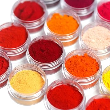 Iron Oxide Pigment Sampler Kit - 16 Unique Colors Matte Pigment Powder for Soap, Candle Making, Resin, Makeup, Lotion, Lip Balm, DIY Crafts, Cosmetics Red Warm Kit