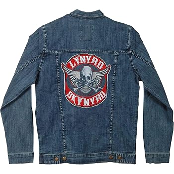 Amazon.com: Lynyrd Skynyrd Men's Biker Patch Denim Jacket