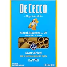 De Cecco Pasta Mezzi Rigatoni, 16 OZ
