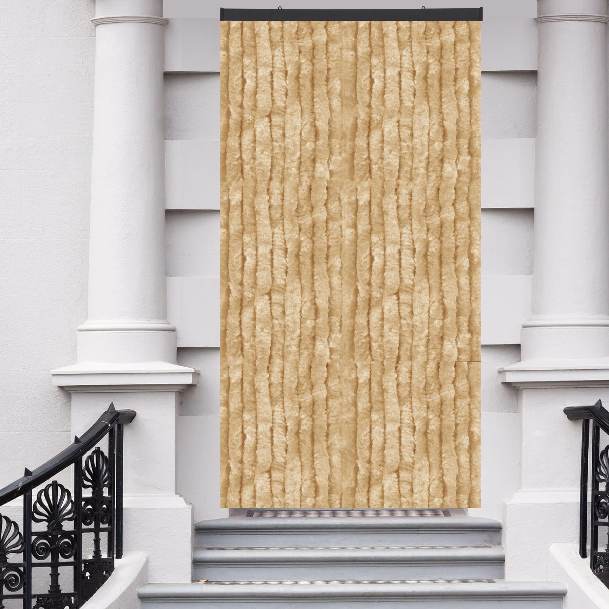 Arsvita Horgordijn, deurgordijn, kattenstaartgordijn, 100 x 200 cm, beige-bruin, vele variaties