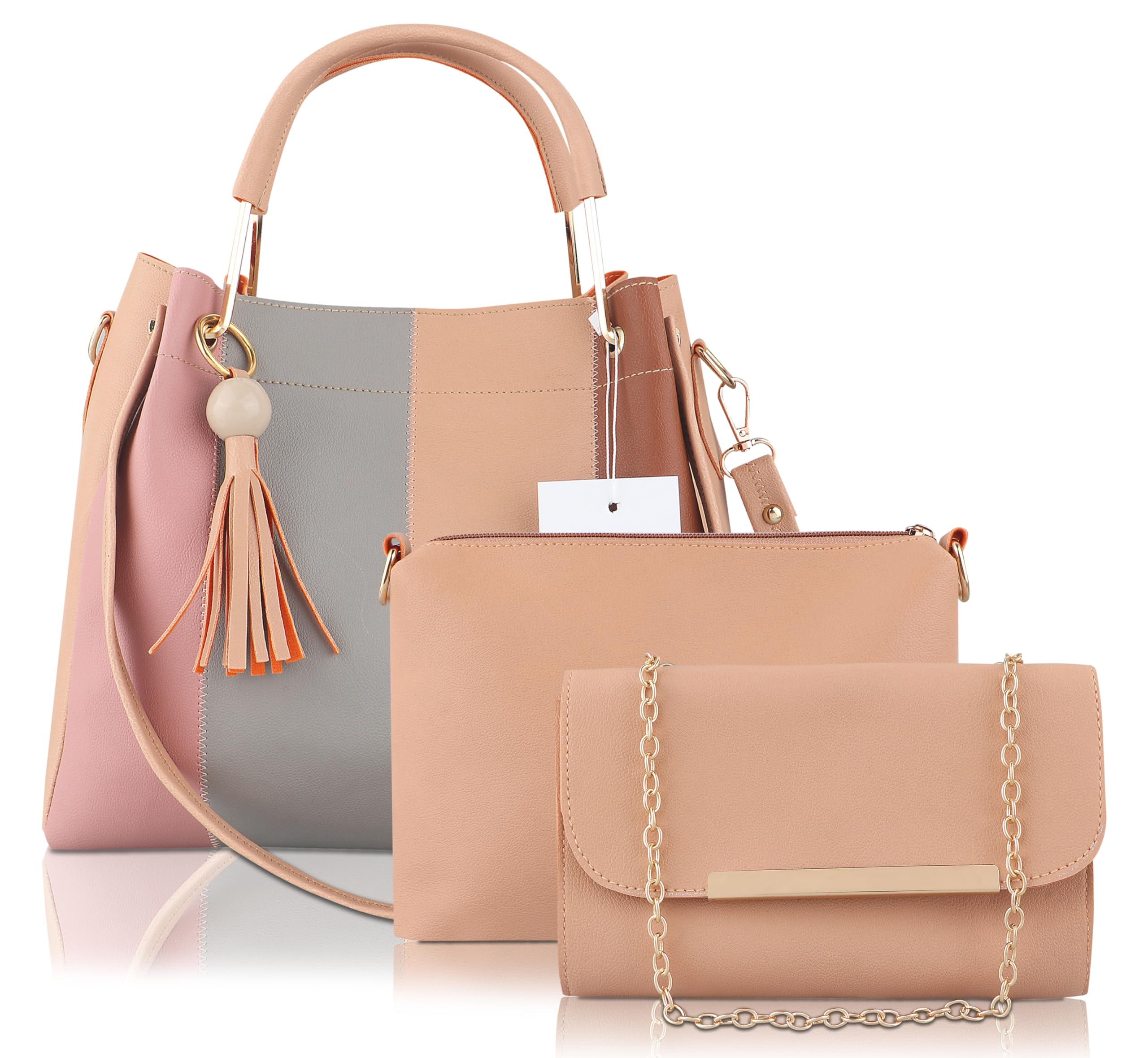 LIKE STYLE Women & Ladies Handbags Pack Of 3 (Beige) (B0D72XHKNF) Amazon Price History, Amazon Price Tracker