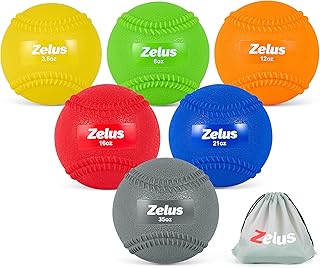 ZELUS Weighted Baseball Set with Seams for Hitting Pitching, Plyometric Baseballs with Carry Bag,