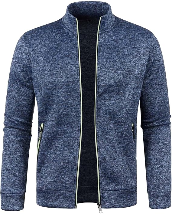 Men's winter jacket, winter jacket, zip, neck, solid sweater
