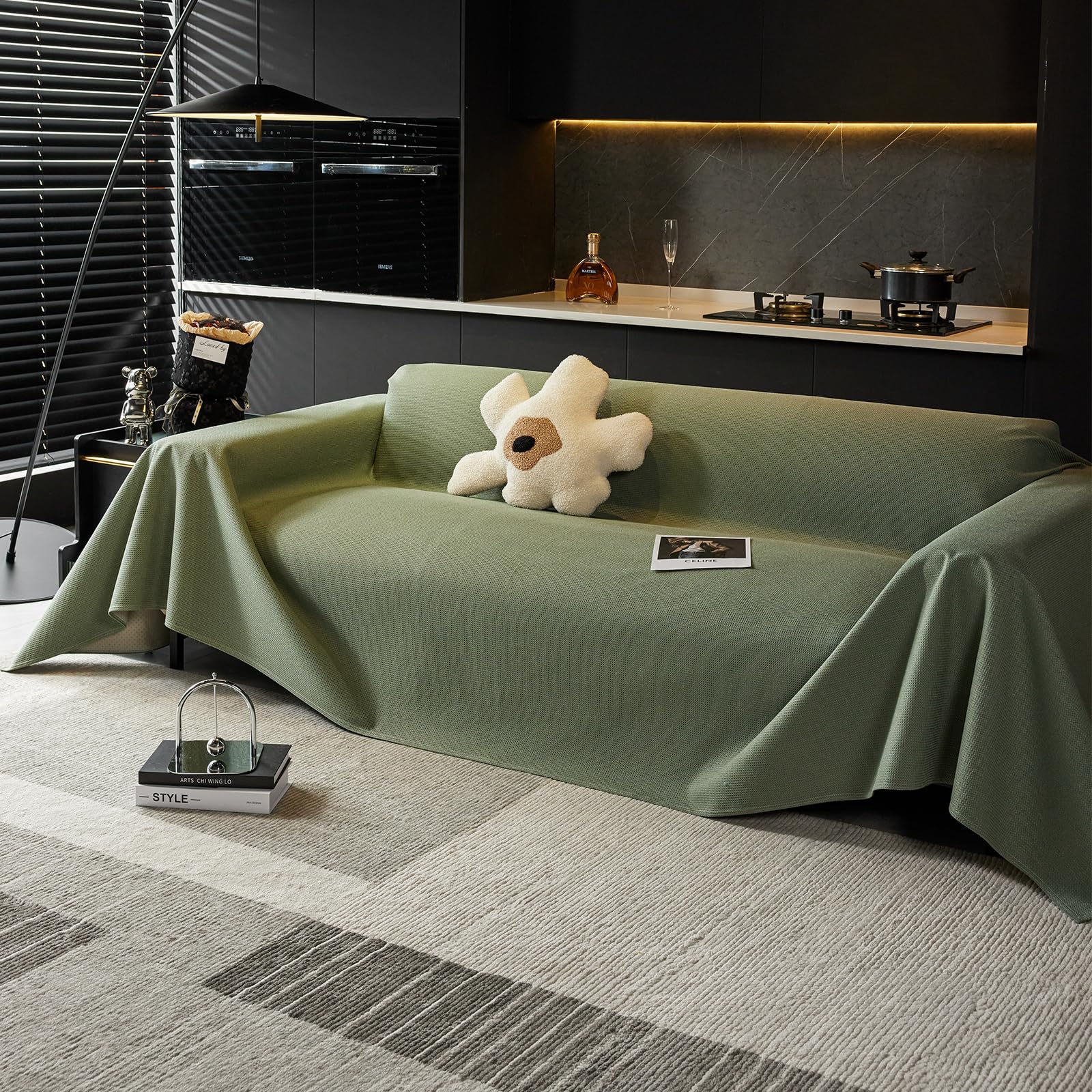 Housse De Canapé Imperméable Et Antidérapante, Protection Pour Canapé, Couverture Magnétique Pour Canapé Chien 190 X 150 Cm - Vert Matcha