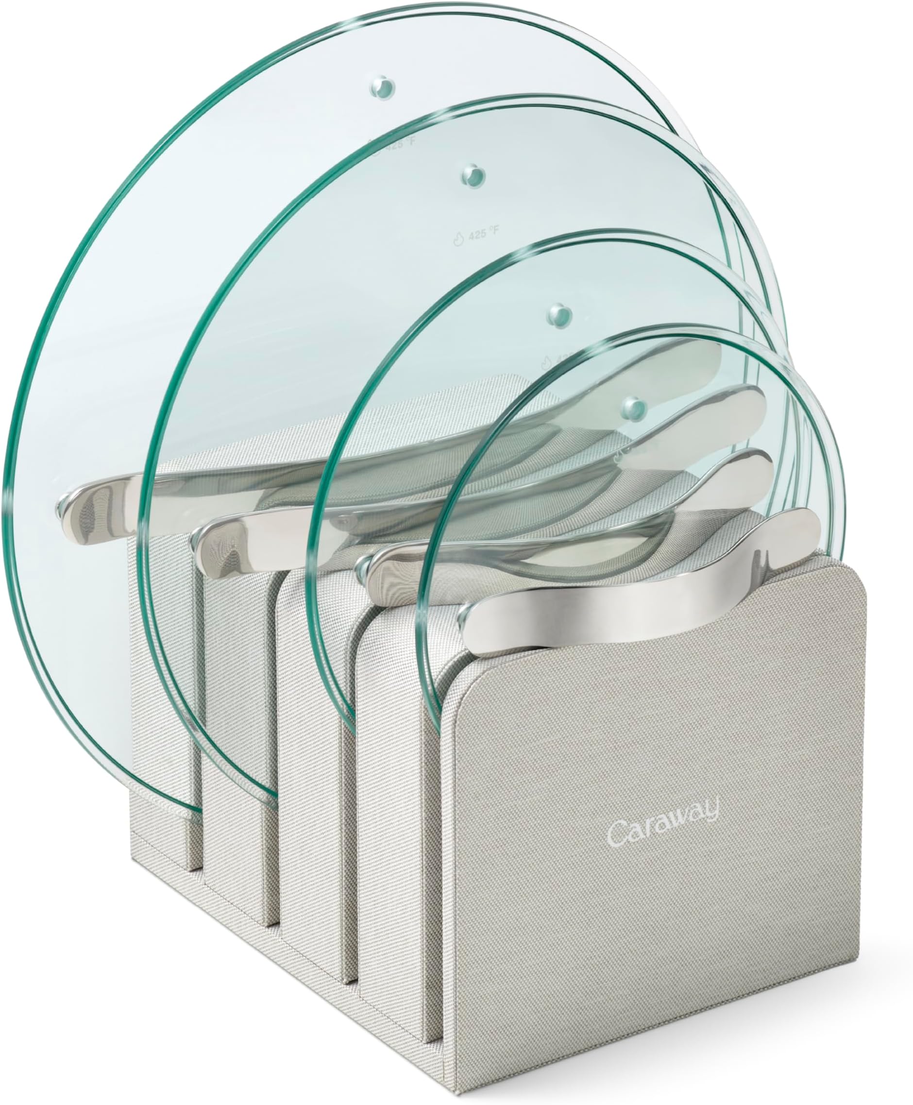Caraway Glass Lids Set for Pots and Pans - Made With Tempered Glass - Sized to Fit Caraway Ceramic-Coated & Stainless Steel Cookware - Includes 4 Sizes - 7", 8", 10.5", & 11.8"