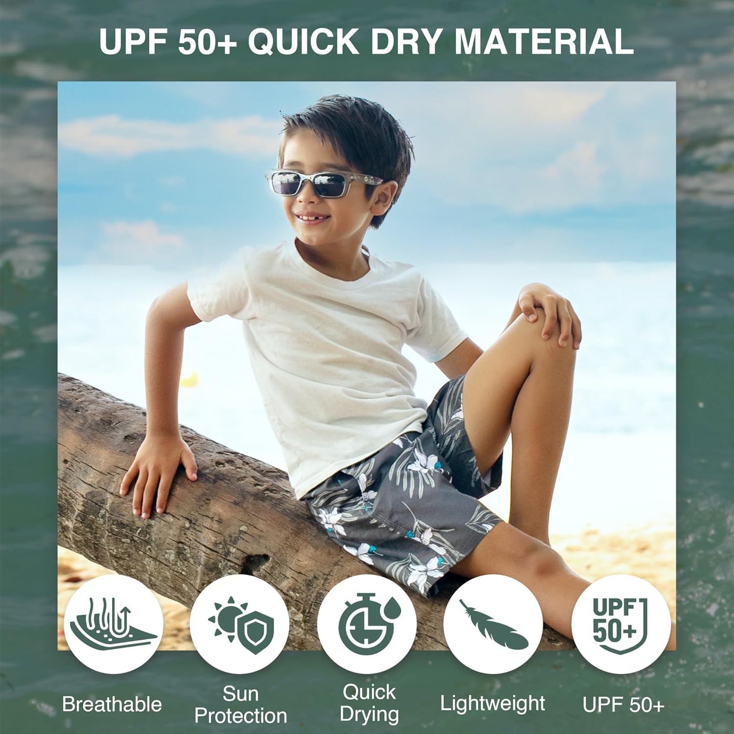 Kanu Surf Boys Specter Quick Dry UPF 50+ Beach Swim Trunk - Image 2