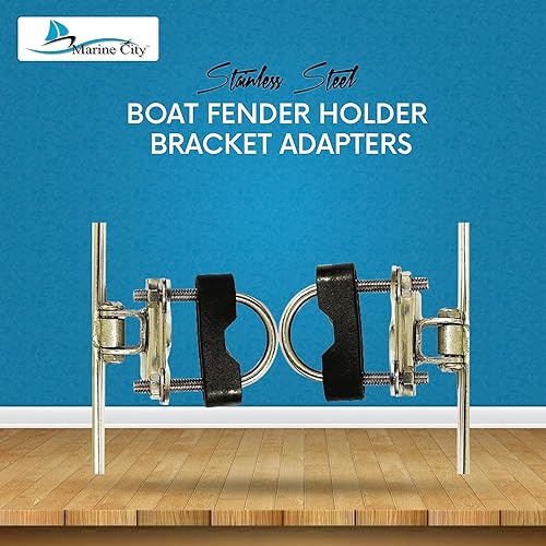 Miniatura 2 de MARINE CITY Soportes para guardabarros de barcoadaptadores de soporte para riel de 1-14 pulgadas de diámetro y riel cuadrado (2 piezas)