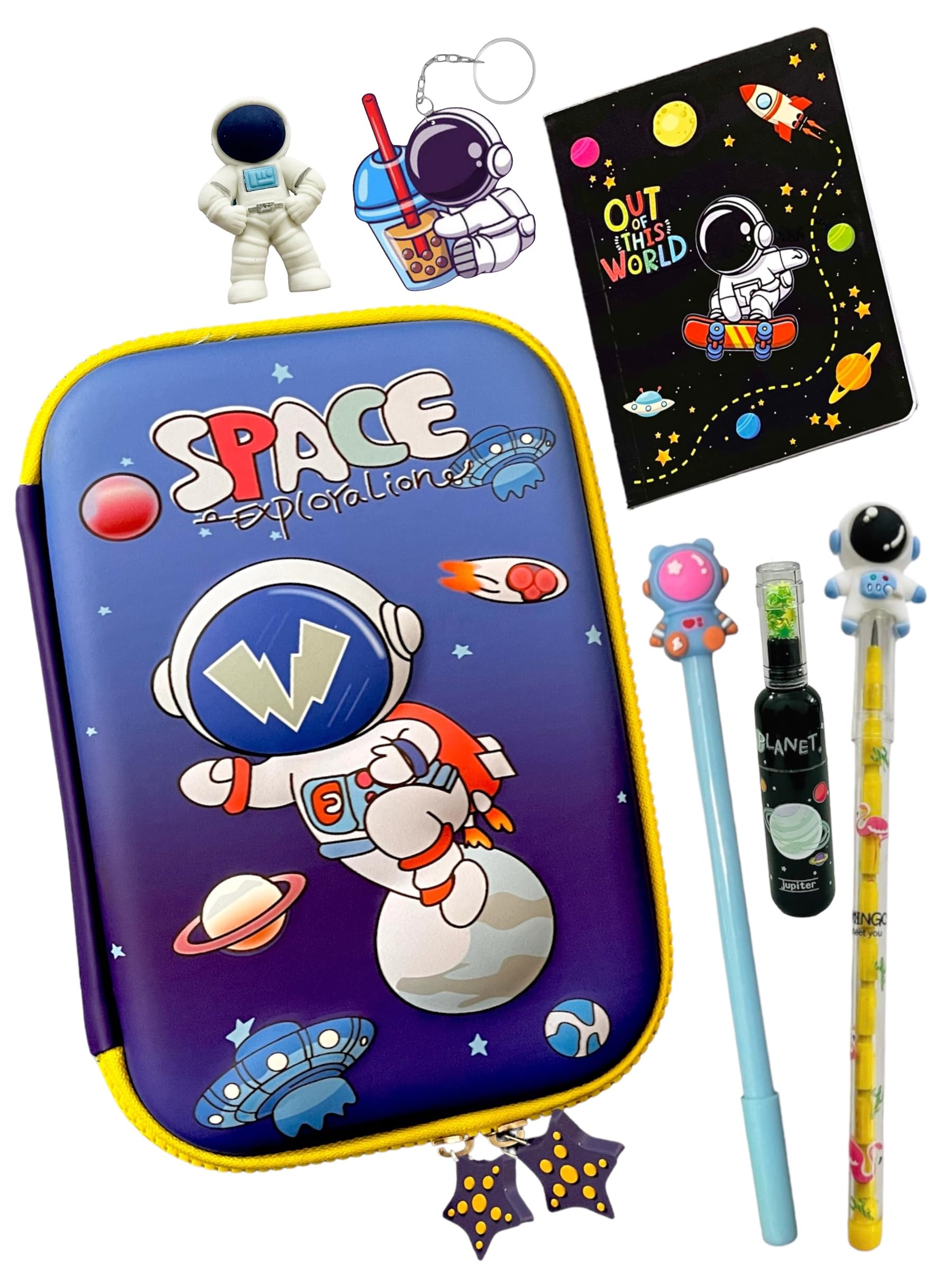 Le Delite Space Astronaut 3D Hardtop EVA Pencil Case - Kids Large Stationery Organizer 7 Items Combo | Diary with Pen, Pencil, Eraser, Keychain & Highlighter| School Stationery Pouch (Astronaut) (B0CL8V4XHZ) Amazon Price History, Amazon Price Tracker