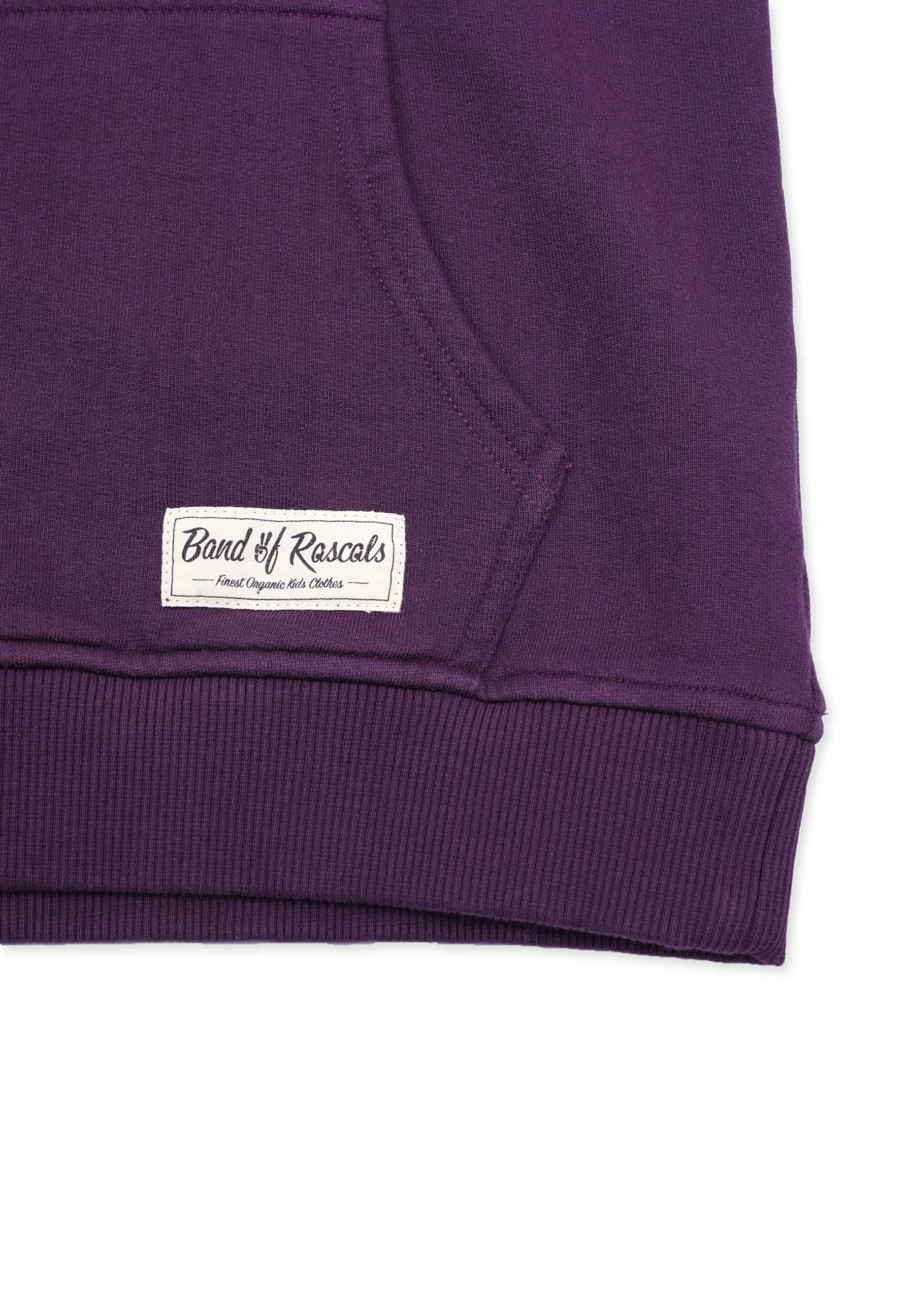 Band of Rascals Dziecięca bluza z kapturem Plain z bawełny organicznej, ciemnofioletowy, 98-104
