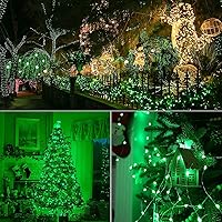 Vista 6 de YEGUO Paquete de 8 luces solares moradas y verdes para exteriores, impermeables, cada cadena de 100 luces LED solares de 33 pies, 8 modos de luces