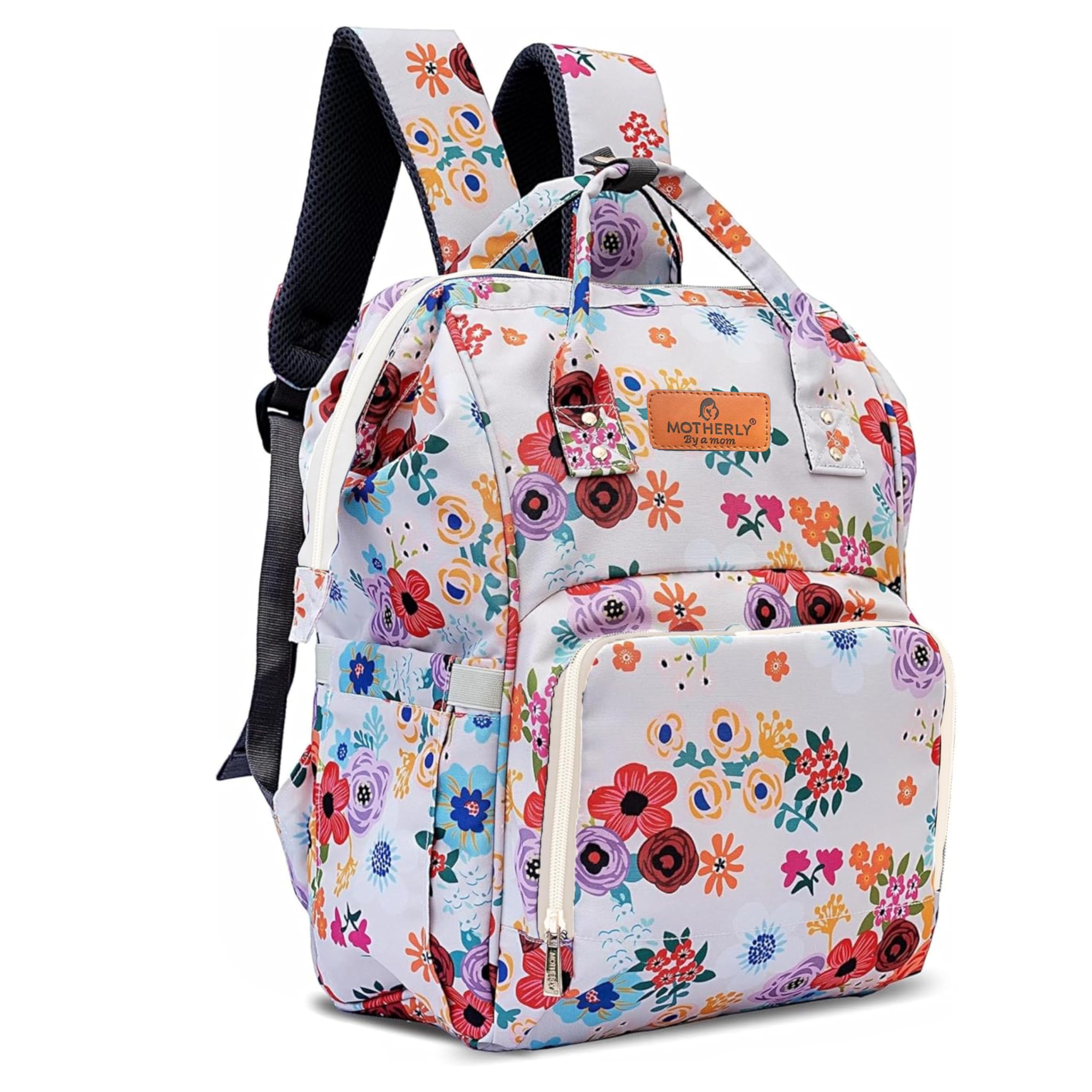 Motherly Elegant Diaper Bag for Mothers for Travel, Maternity Bag for Newborn Baby, Mothers Travelling Bag, Multipocket Water Resistant Baby Bag, Hospital Bag for Moms with Warranty (Garden Glam)