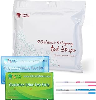 Clinical Guard 40 Ovulation Test Strips and 10 Early Pregnancy Test Strips Combo Rapid HCG Test Fertility Ovulation Predictor Kit