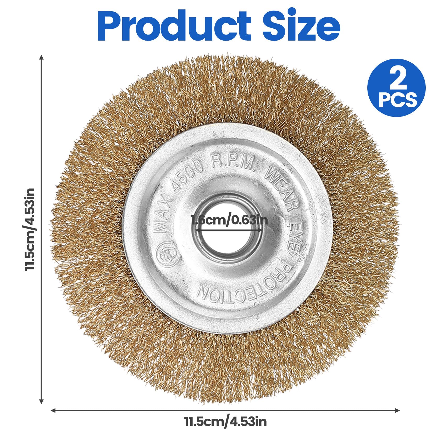 2 Pcs Wire Wheel Brush for Ryobi Patio Cleaner Wire Brush Replacement for Ryobi RAC814 RY18PCA-0 OPC1800 OPC1815 EFB 400/401 - Image 2