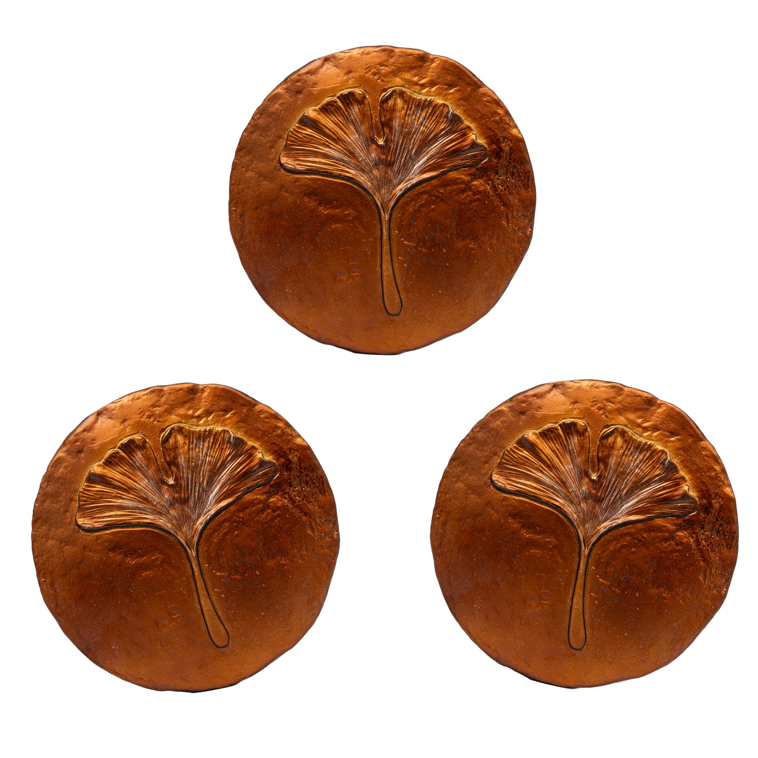 Photo 1 of Stepping Stones Outdoor Set of 3, 10.8" Antique Ginkgo Bronze Garden Stones Outdoor Decorative Set – Grandma Mothers Day Gifts, Garden Memorial Stone for Loved Ones, Backyard Pathway Pavers, Walkway