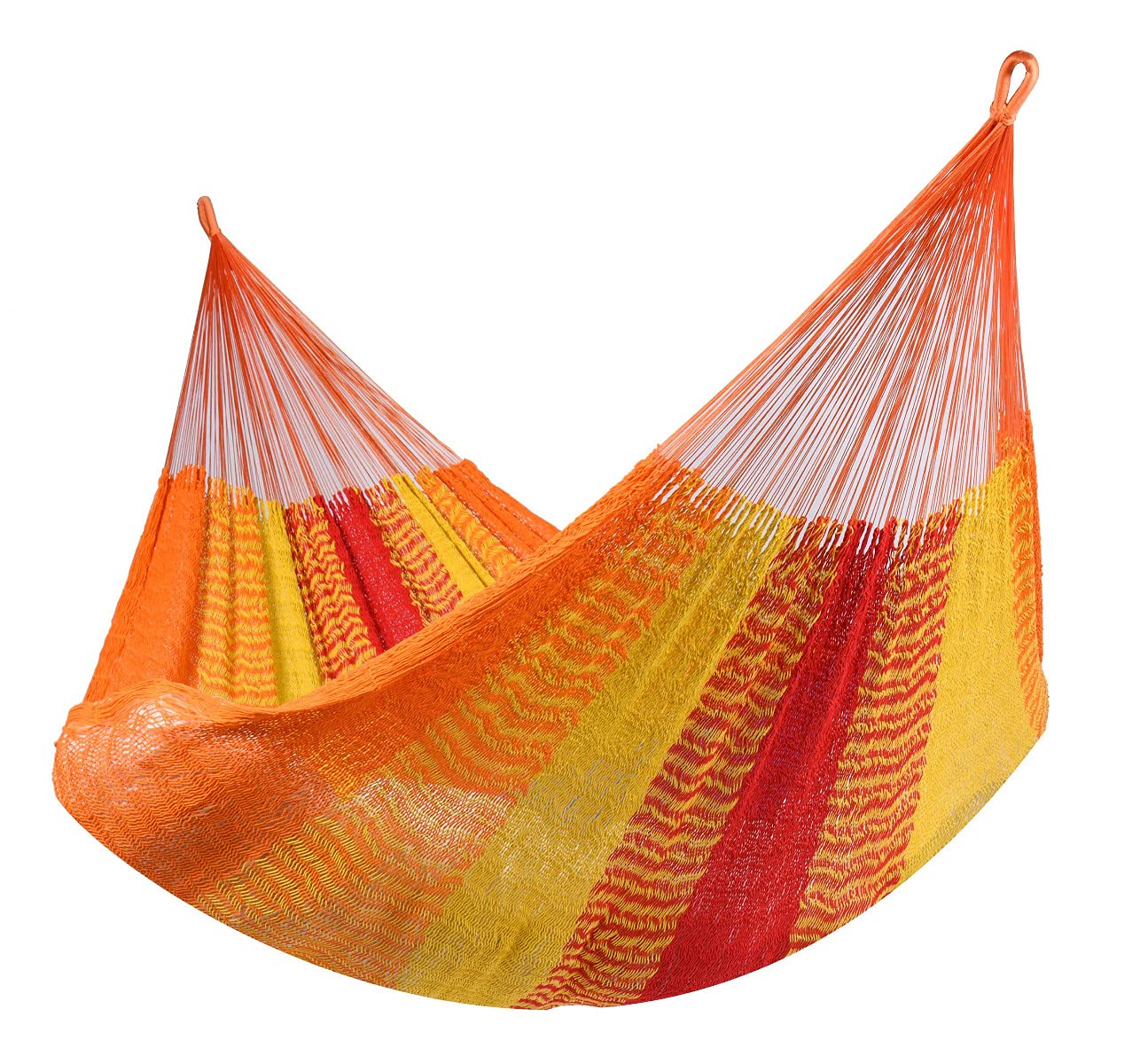 Tropilex Hamac de Jardin Exterieur 2 Personnes | Hamac Double Randonnée Capacité 180 kg | Colombien Fabriqué à la Main | Style Détente Mexico Jaune Orange 350 cm