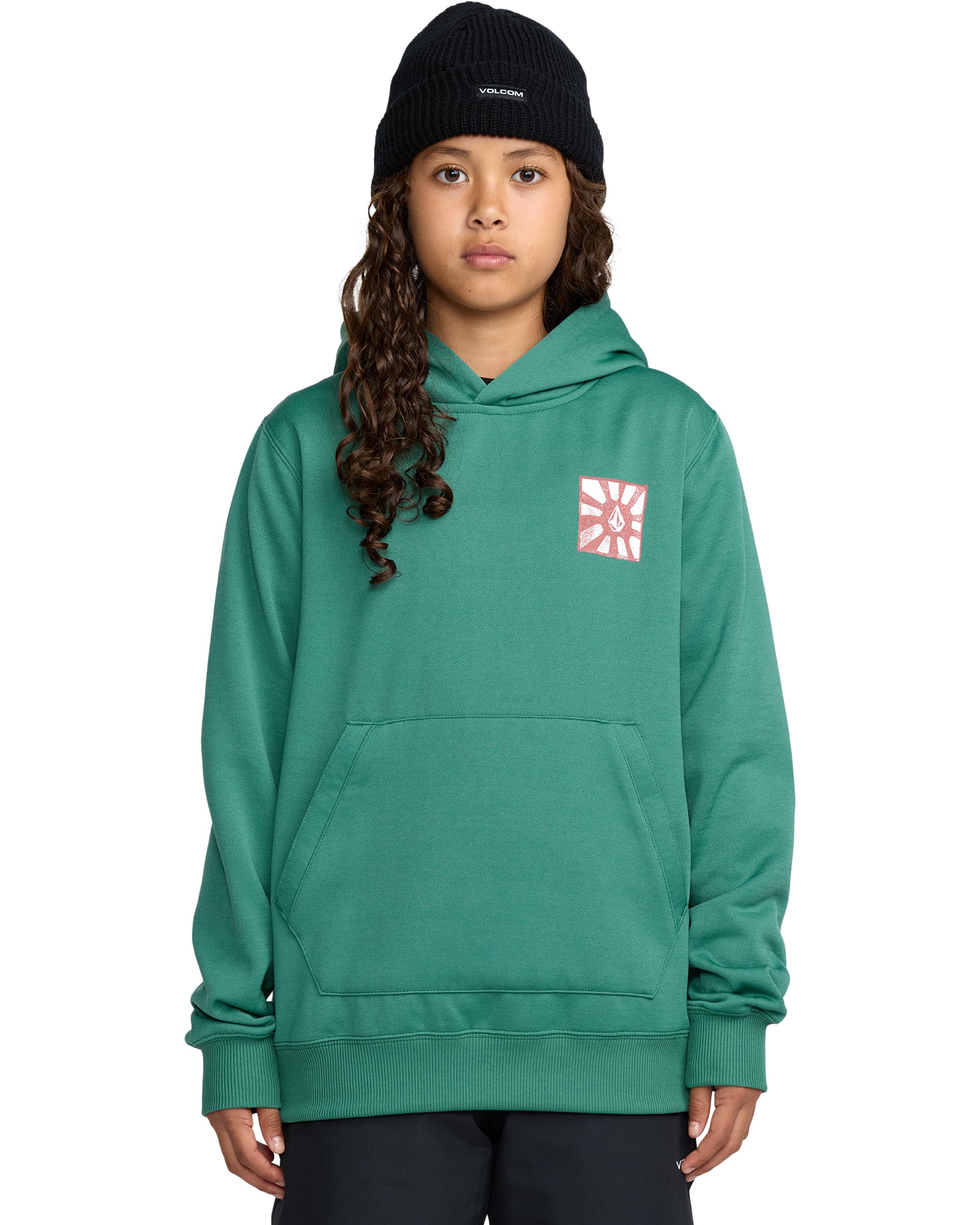 Volcom Felpa con Cappuccio Idrorepellente in Pile Unisex per Bambini