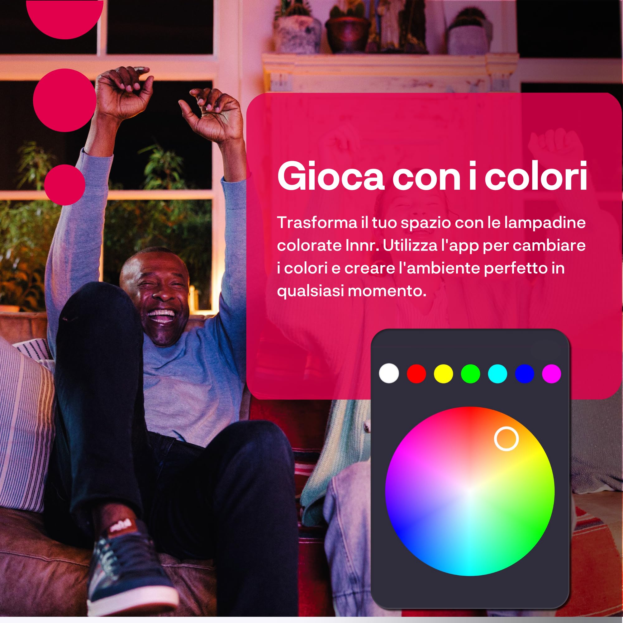 innr Smart Plafoniera LED Soffitto 30cm, Zigbee, Funziona con Hue* e Alexa (Bridge Richiesto), Lampadario Luce Bianca e Colorata, Lampada Camerratta RGB, Dimmerabile, 2250 lumen