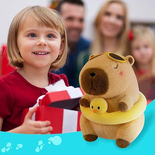 Miniatura 6 de Lindo y adorable peluche de Capybara de Capibara de peluche, suave, juguetes de peluche, almohada de regalo para niños (10 pulgadas)