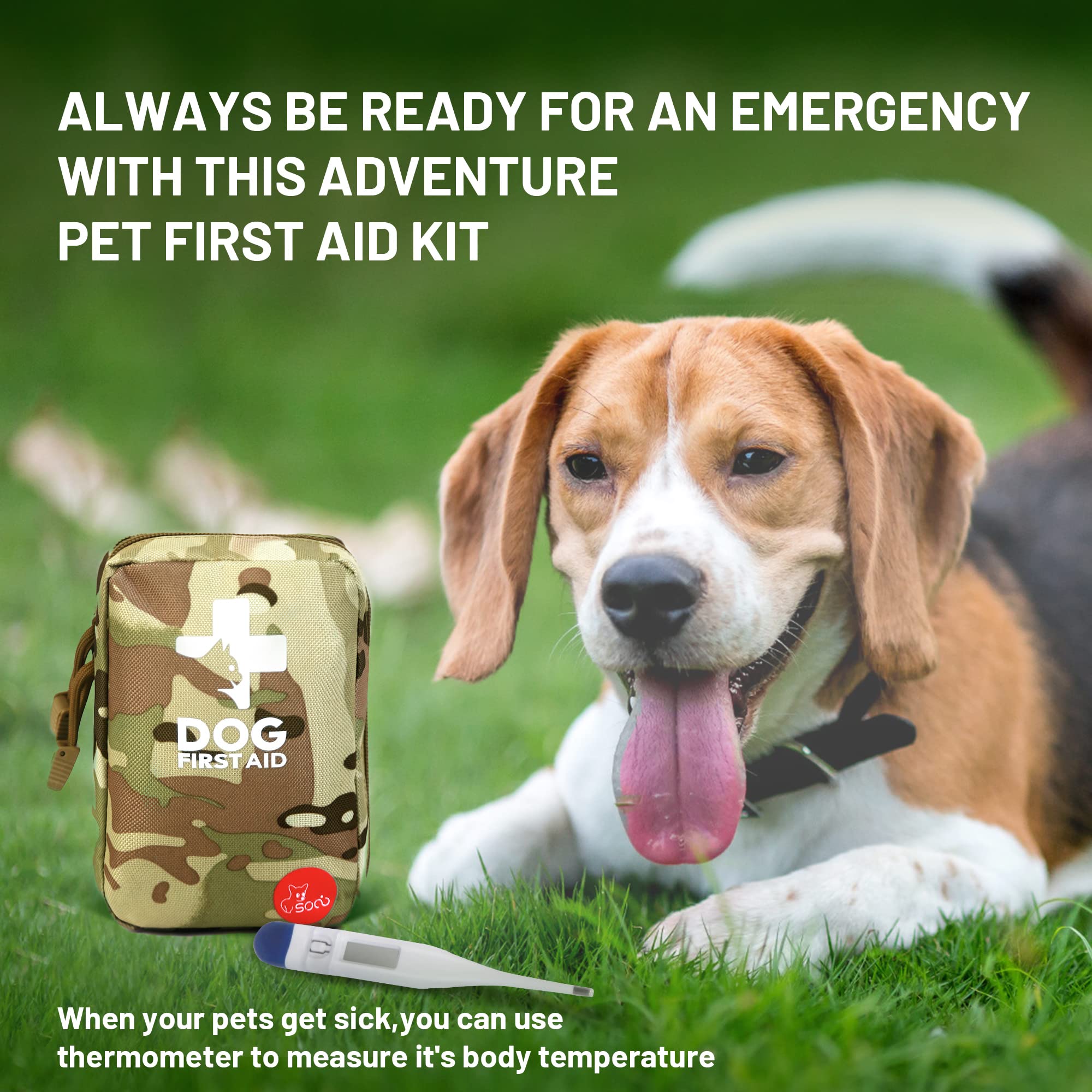 Kit de Premiers Secours pour Chiens,Chats,Lapins et Petits Animaux, Produits sanitaires pour Chiens, Parfait pour Les Soins à Domicile et Les urgences Lors de Voyages à l'extérieur,72 pièces incluses