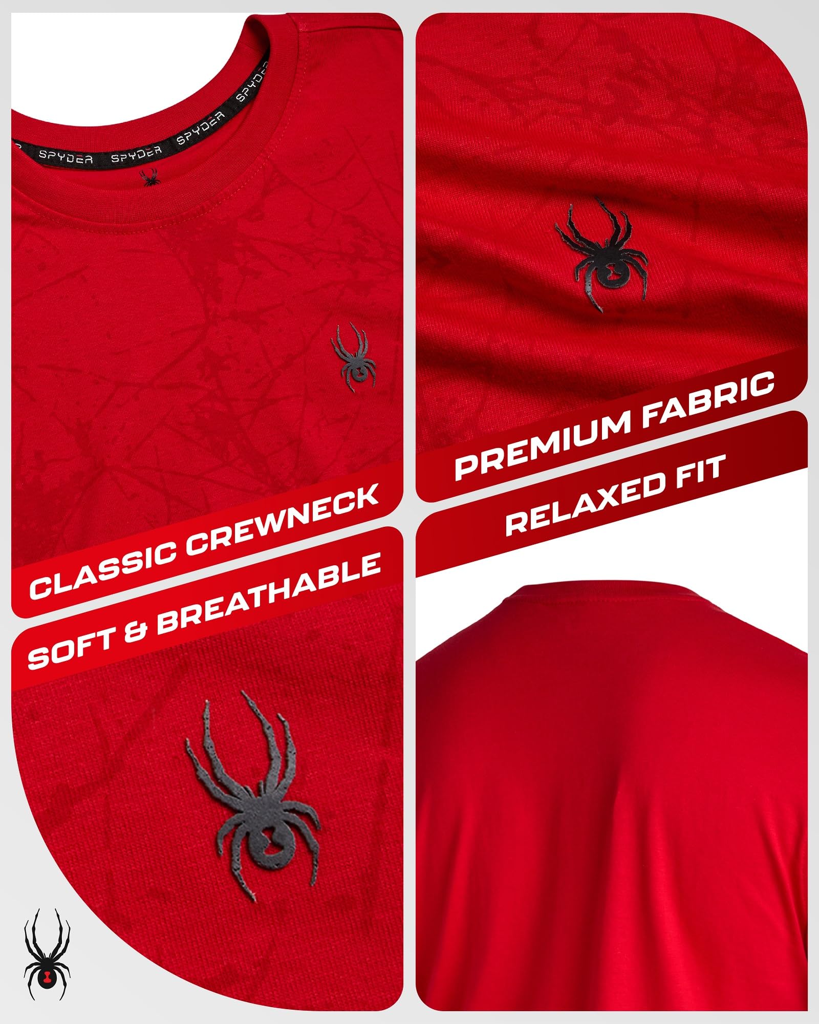 Spyder M CVC Jersey SS tee Camiseta Hombre (Pack de 1) | Camiseta deportiva suave y transpirable, ajuste cómodo para el día a día para entrenamiento, correr y uso casual