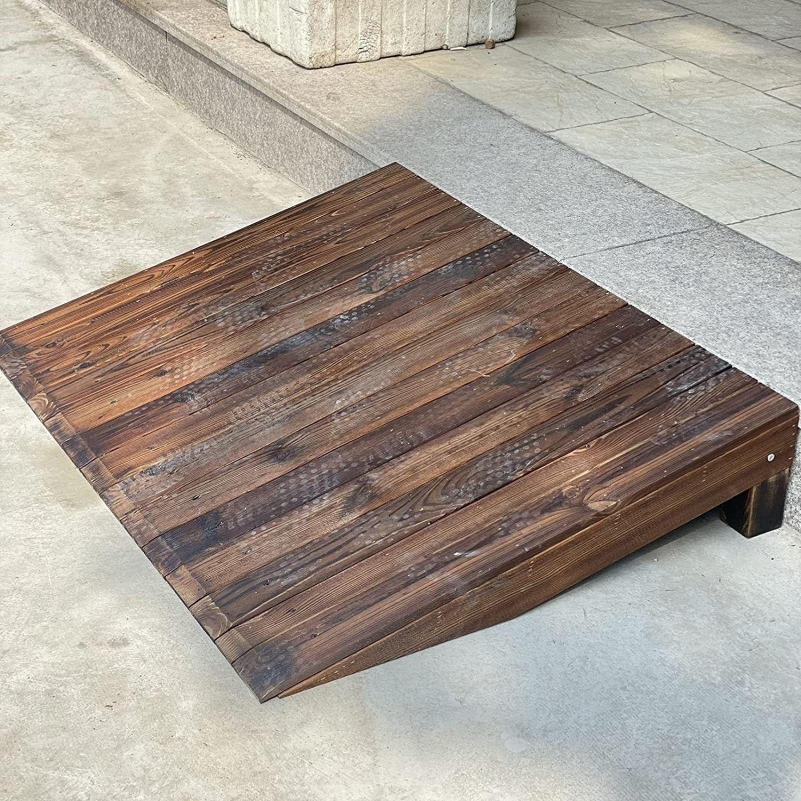 Rampas portátiles de madera para sillas de ruedas, rampas de entrada antideslizantes para el hogar, rampas de umbral ideales para puertas