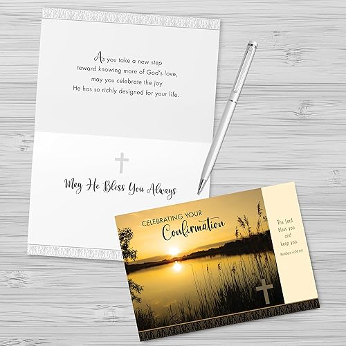 Miniatura 7 de Faithfully Yours Designer Greetings - Surtido de tarjetas inspiradoras de confirmación en caja, regalo del espíritu con versículos bíblicos de las