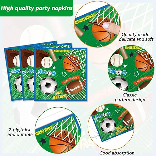 Miniatura 4 de Platos de fiesta deportiva, servilletas, vajilla de fiesta de superestrellas, cumpleaños, béisbol, fútbol, baloncesto, platos de papel desechables