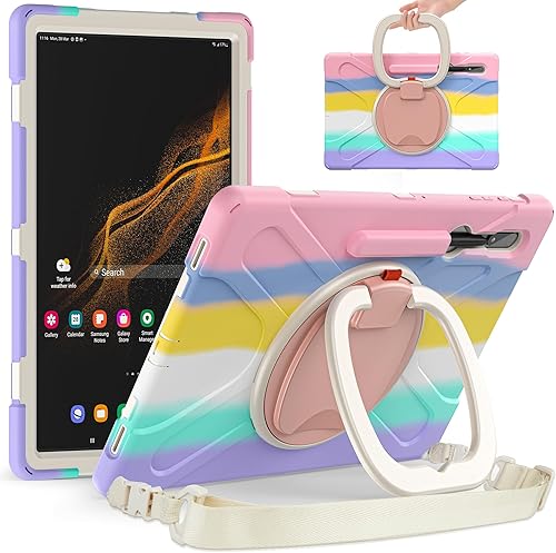 Funda resistente para Galaxy Tab S10 Ultra 2024/S9 Ultra 2023/S8 Ultra 2022, funda híbrida resistente con soporte para bolígrafo S, funda a prueba