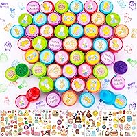 Vista 1 de Konsait Happy Easter Stamps Stickers Bulk for Kids, Assorted Easter Self Inking Egg Stampers Animal Stamps Stickers for Cards Scrapbook Envelope