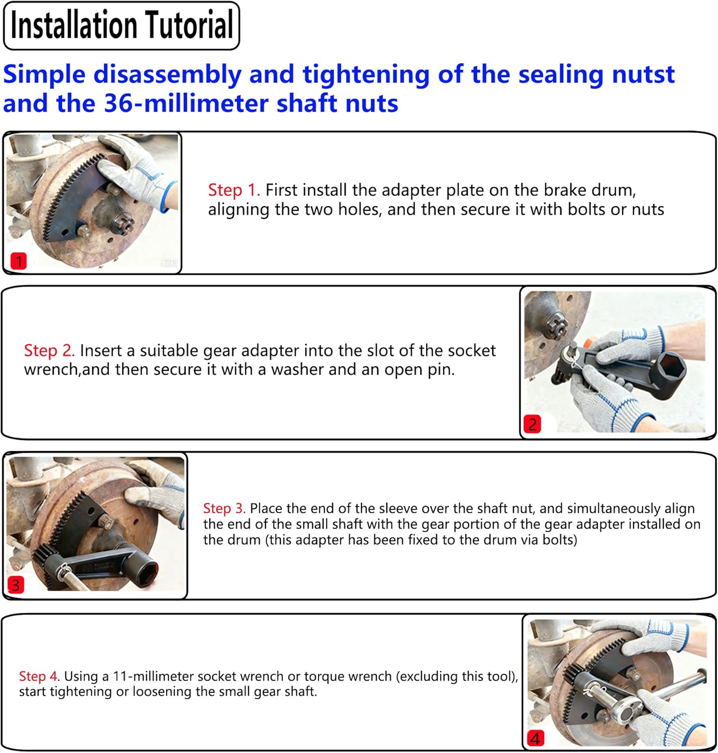 000133 Torque Multiplier Tool for VW Beetle/Volkswagen Bug, 36mm Axle Nut and Flywheel Gland Nut Removal Tool, Black