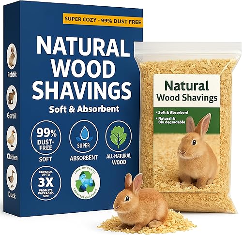 Greaton, Ropa de cama de pino natural de alta calidad, sin polvo, virutas suaves, secado al horno y tratada térmicamente para mascotas de interior y